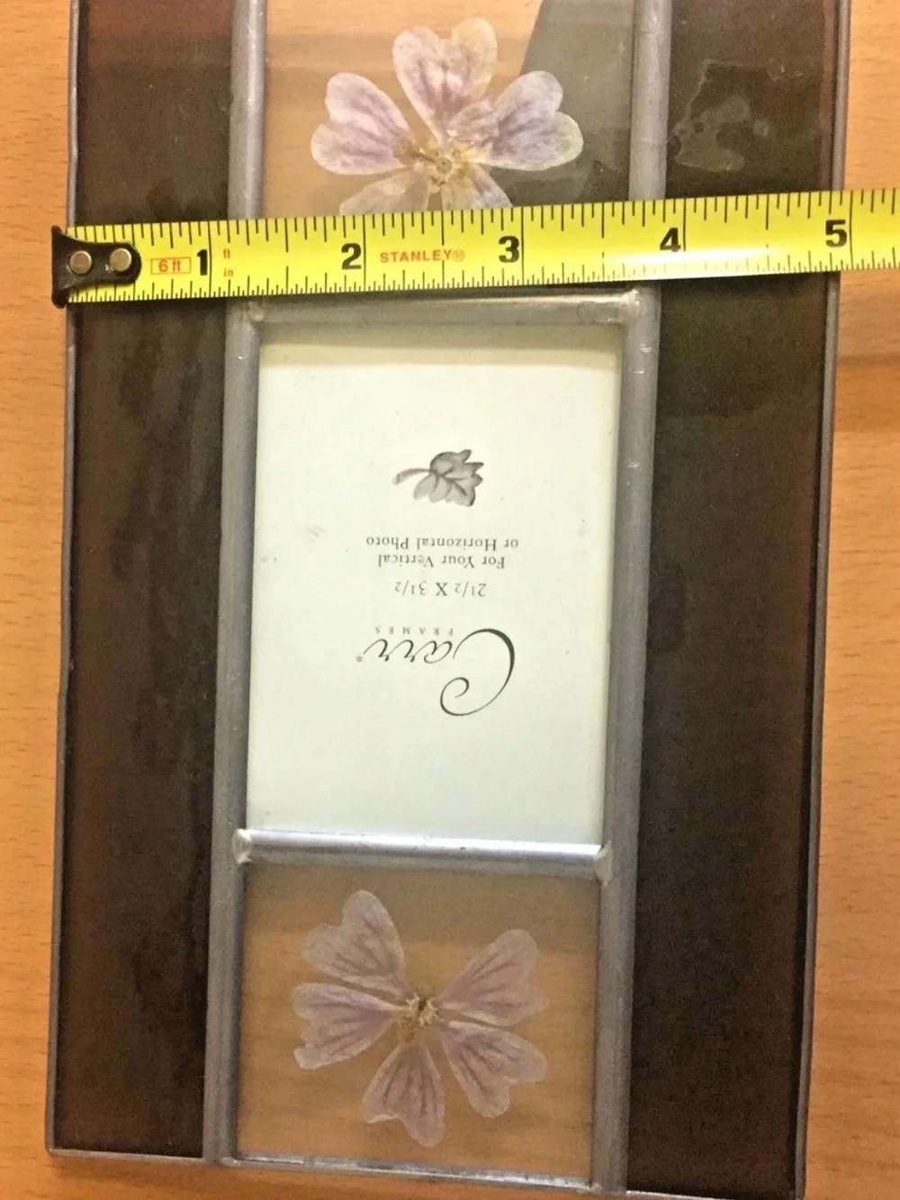 Stained Glass Photo frame Pressed Flower 3.5